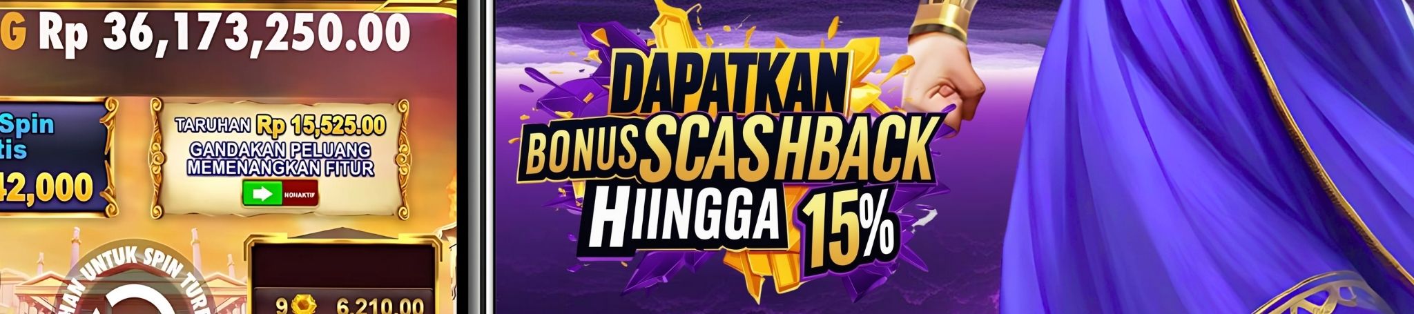 4. BONUS CASHBACK 15% ( Tembak Ikan & Live Game )
