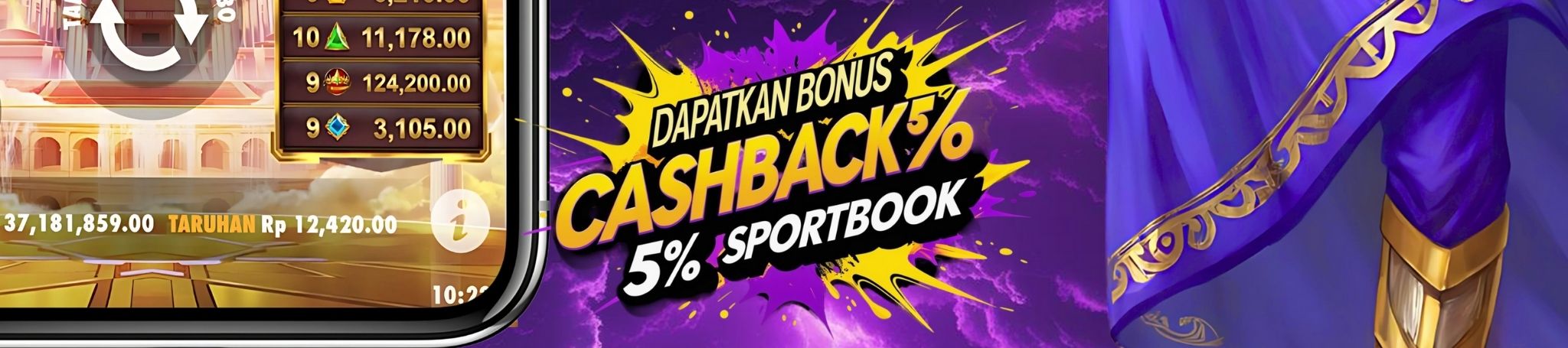 5. BONUS CASHBACK 5% ( Sportsbook)