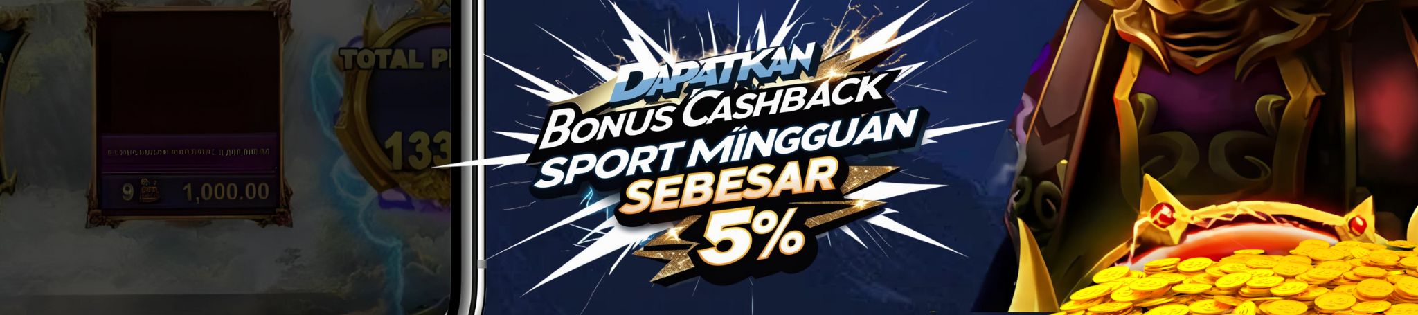 5. BONUS CASHBACK 5% ( Sportsbook)